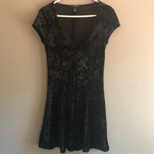 Crushed velvet little black dress